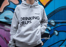 Lade das Bild in den Galerie-Viewer, Bio Hoodie Unisex GOTS - Fair produziert - Lemonaid Merchandise - Unisex Hoodie "Drinking Helps" grau - 1