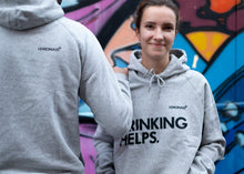 Lade das Bild in den Galerie-Viewer, Bio Hoodie Unisex GOTS - Fair produziert - Lemonaid Merchandise - Unisex Hoodie "Drinking Helps" grau - 4