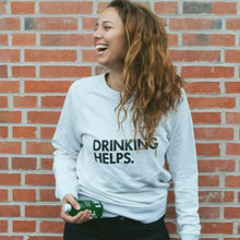 Lade das Bild in den Galerie-Viewer, Bio Sweater Unisex GOTS - Fair produziert - Lemonaid Merchandise - Unisex Sweater "Drinking Helps" beige - 3