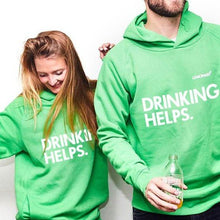 Lade das Bild in den Galerie-Viewer, Bio Hoodie Unisex GOTS - Fair produziert - Lemonaid Merchandise - Unisex Hoodie "Drinking Helps" grün - 5