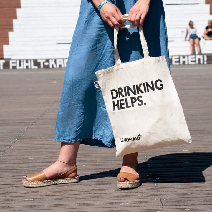 Bio Lemonaid Jutebeutel - Jute-Beutel "Drinking helps" - 1