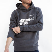 Lade das Bild in den Galerie-Viewer, Bio Hoodie Unisex GOTS - Fair produziert - Lemonaid Merchandise - Unisex Hoodie "Drinking Helps" anthrazit - 6