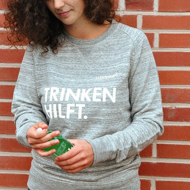 Bio Sewater Unisex GOTS - Fair produziert - Lemonaid Merchandise - Unisex Sweater "Trinken hilft" grau - 1