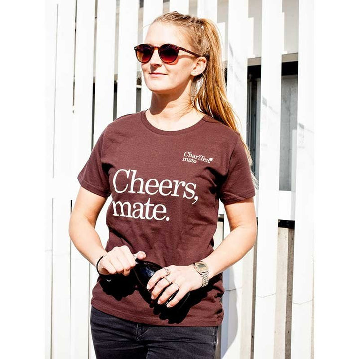 Bio T-Shirt Damen GOTS - Fair produziert - ChariTea Merchandise - Damen T-Shirt "Cheers, Mate" - 1