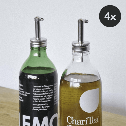 Lemonaid ChariTea Flaschenaufsatz Aufsatz Flaschen - Essig Öl Spender - Essig-/Ölspender aus Edelstahl - 1